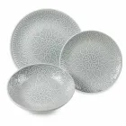 Modern Colored Plates 18 Pieces Complete Table Service in Gres - Creta Viadurini