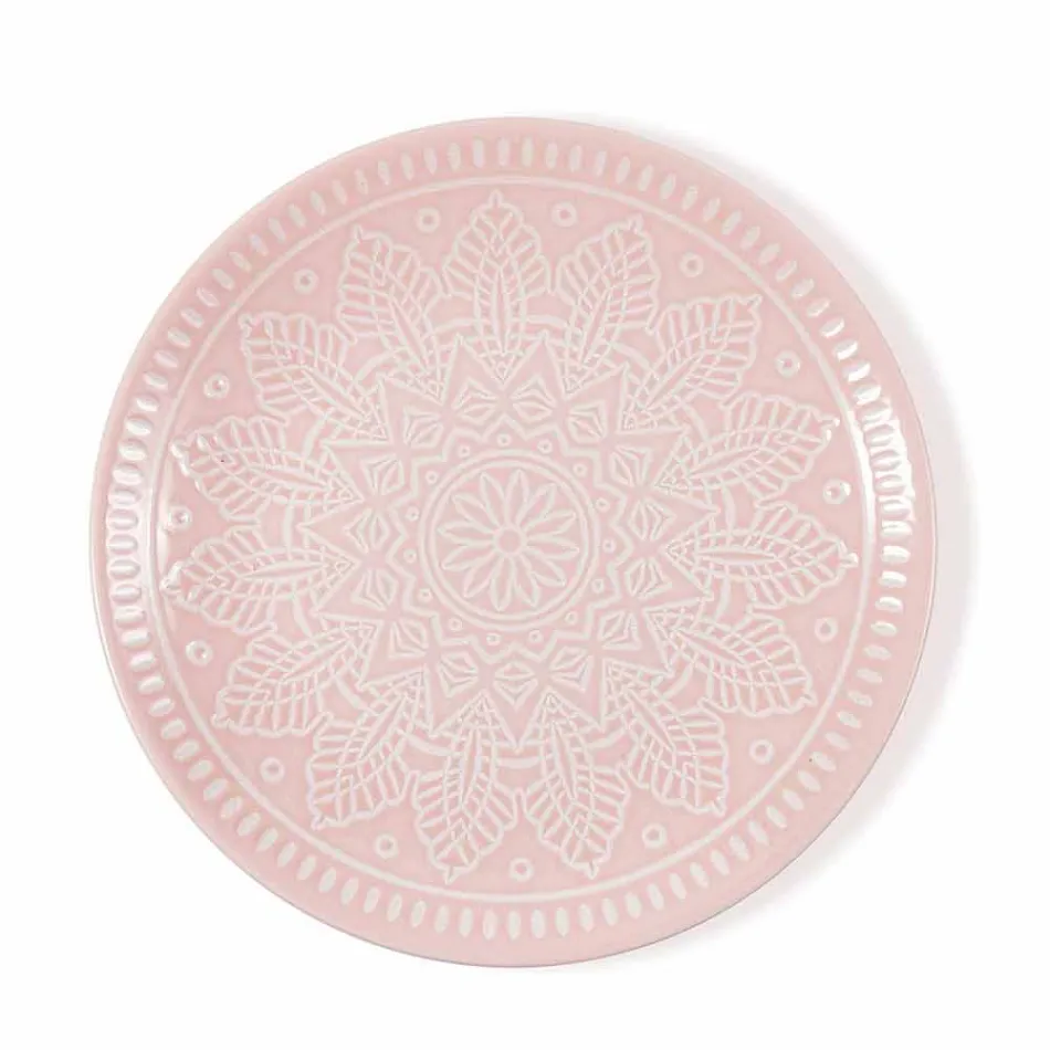 Modern Colored Plates 18 Pieces Complete Table Service in Gres - Creta Viadurini