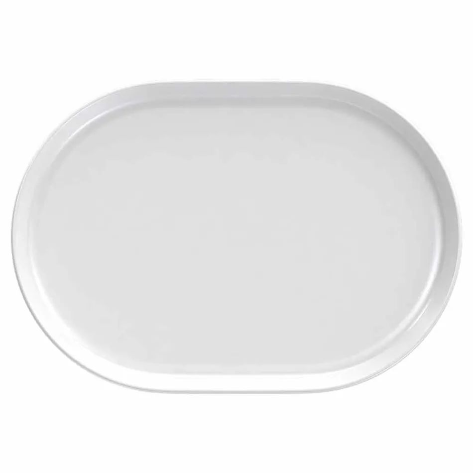 Modern White Oval Design Serving Plates in Porcelain 4 Pieces - Arctic Viadurini