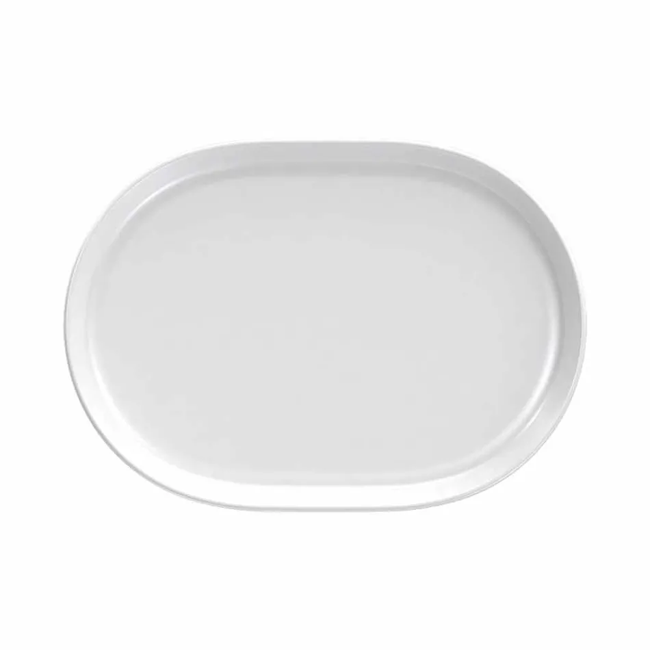 Modern White Oval Design Serving Plates in Porcelain 4 Pieces - Arctic Viadurini
