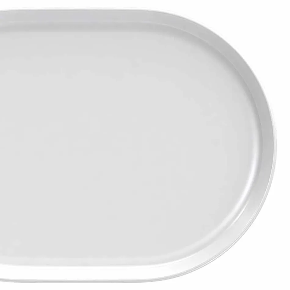Modern White Oval Design Serving Plates in Porcelain 4 Pieces - Arctic Viadurini
