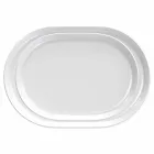 Modern White Oval Design Serving Plates in Porcelain 4 Pieces - Arctic Viadurini