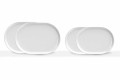 Modern Design White Oval Serving Plates in Porcelain 4 Pieces - Arctic
