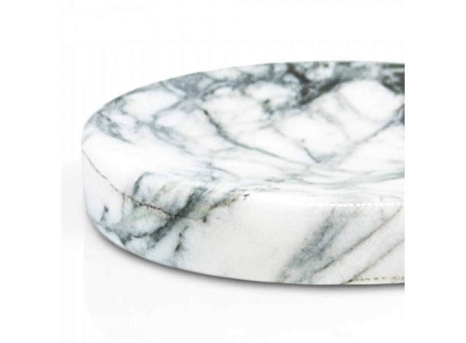 Soap Dish in Paonazzo Marble of Made in Italy Design