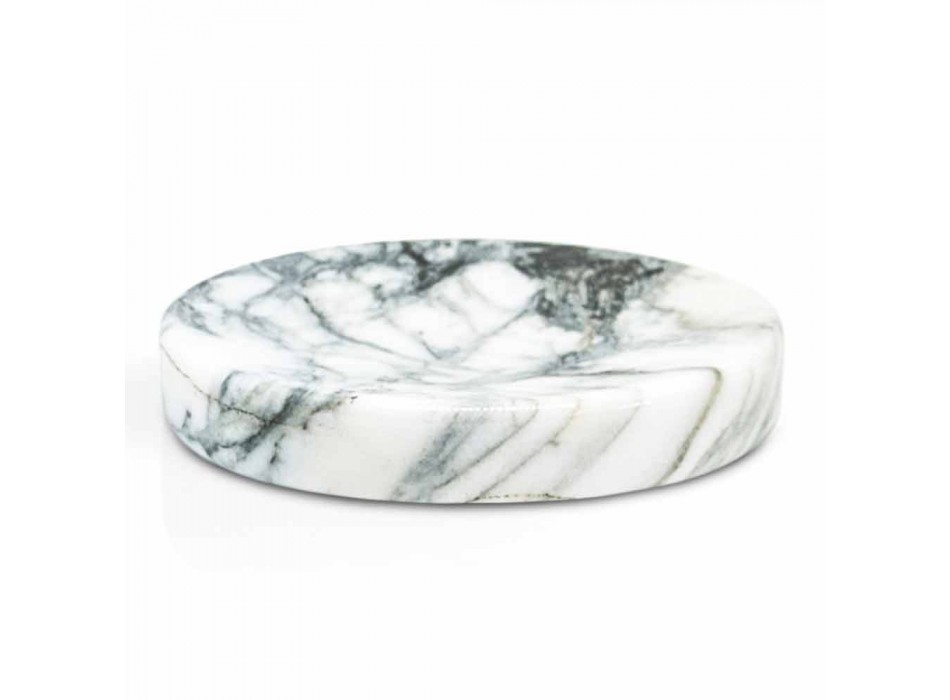 Soap Dish in Paonazzo Marble of Made in Italy Design