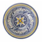 Round Centerpiece Plate in Dolomite Colored Design with Decoration - Cabria Viadurini