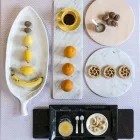 Round Cheese Plate in White or Black Marble Made in Italy - Kirby Viadurini