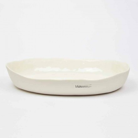Luxury Design White Porcelain Oval Serving Plate - Arcimaesta Viadurini