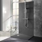 120x90 Shower Tray in Stone Effect Resin with Steel Grid - Domio Viadurini
