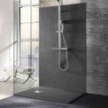 Shower Tray 140x70 in Stone Effect Resin with Steel Grid - Domio