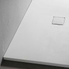 Modern Shower Tray 140x70 in White Velvet Effect Finish - Estimo Viadurini
