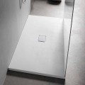 Shower Tray 160x80 cm in White Resin with Drain and Cover - Estimo