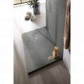 Concrete Effect Resin Shower Tray 170x70 with Steel Grid - Cupio