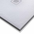 Shower Tray 170x80 in Stone Effect Resin with Steel Grid - Domio Viadurini