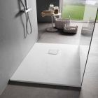 Shower Tray 90x70 in White Velvet Effect Resin with Drain Cover - Estimo Viadurini