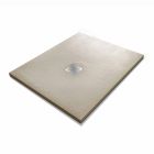 Modern Shower Tray 90x80 in Resin Effect Stone and Steel - Domio Viadurini