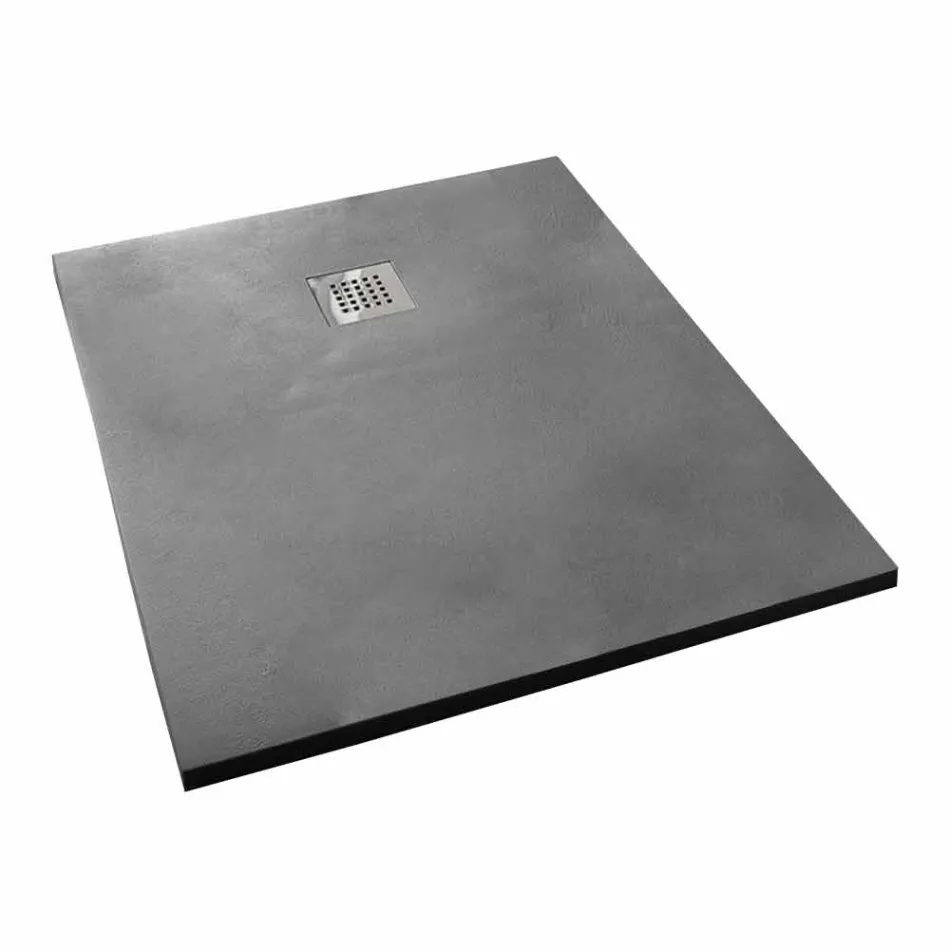 Modern Design Shower Tray 120x70 in Concrete Effect Resin - Cupio Viadurini