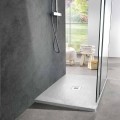 White Slate Effect Resin Shower Tray 120x80 Modern Design - Sommo