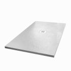 Modern Shower Tray in White Resin Slate Effect Finish 140x90 - Sommo Viadurini