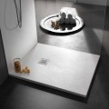 Modern Square Shower Tray 90x90 in Stone Effect Resin - Domio