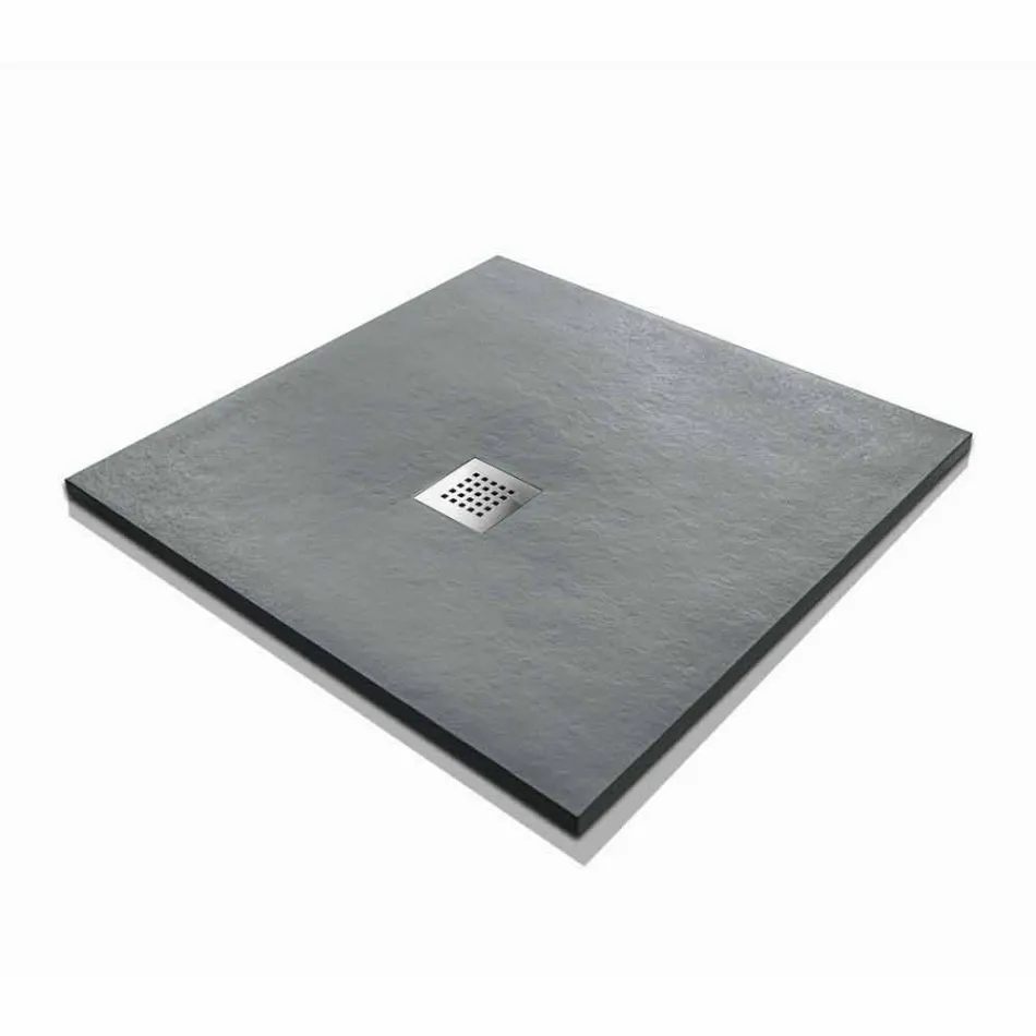 Modern Square Shower Tray 90x90 in Stone Effect Resin - Domio Viadurini