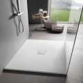 Square Shower Tray 80x80 cm in White Resin Velvet Effect - Estimo