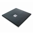 Square Shower Tray 80x80 in Resin with Modern Stone Effect Finish - Domio Viadurini