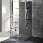 Square Shower Tray 80x80 in Resin with Modern Stone Effect Finish - Domio Viadurini