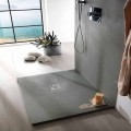 Square Shower Tray 90x90 Concrete Effect with Steel Grid - Cupio