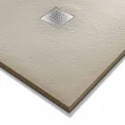 Rectangular Shower Tray 140x80 in Resin with Steel Grid - Domio Viadurini