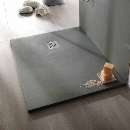 Modern Rectangular Shower Tray in Resin Concrete Effect 90x70 cm - Cupio Viadurini