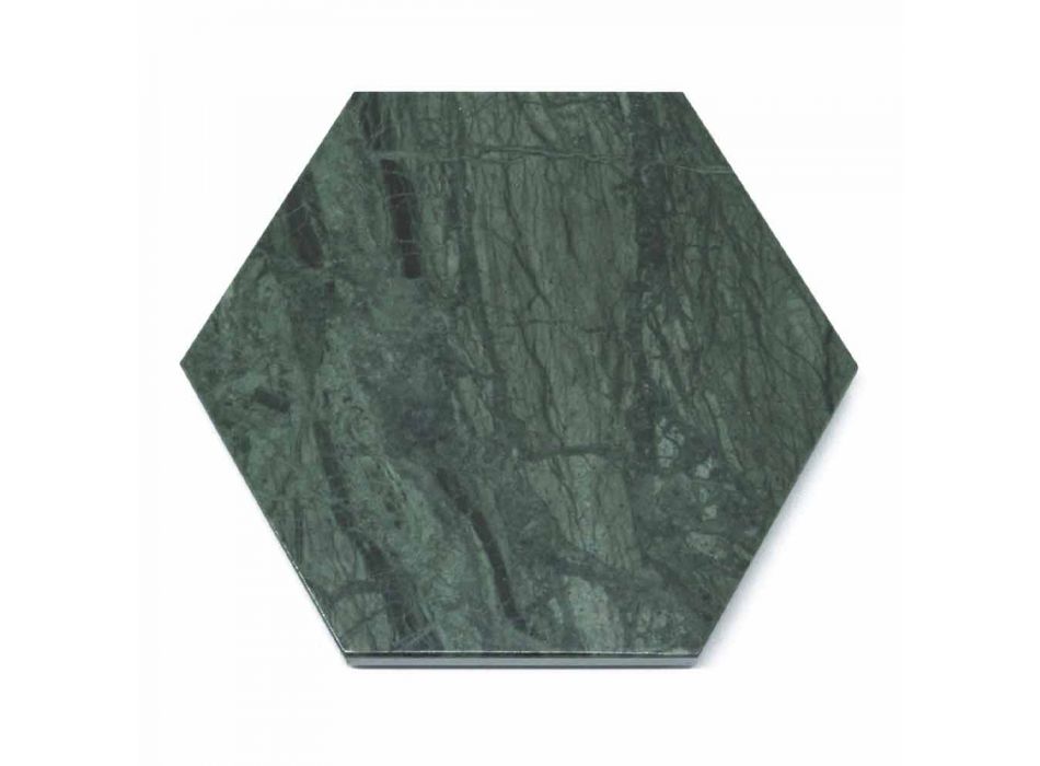 Hexagonal Serving Plate in Black or Green Marble with Cork 4 Pieces - Ludivine Viadurini