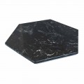 Hexagonal Serving Plate in Black or Green Marble with Cork 2 Pieces - Ludivine