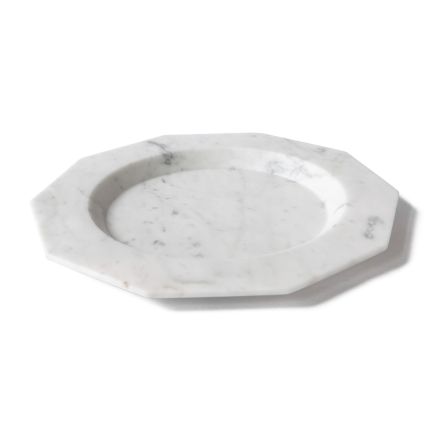 Flat Plate in Satin Marble Various Finishes Italian Luxury Design - Rhodium Viadurini