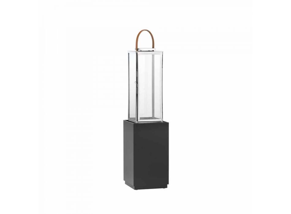 Pedestal for lantern lacquered wood color mogany Tres (no lantern) Viadurini