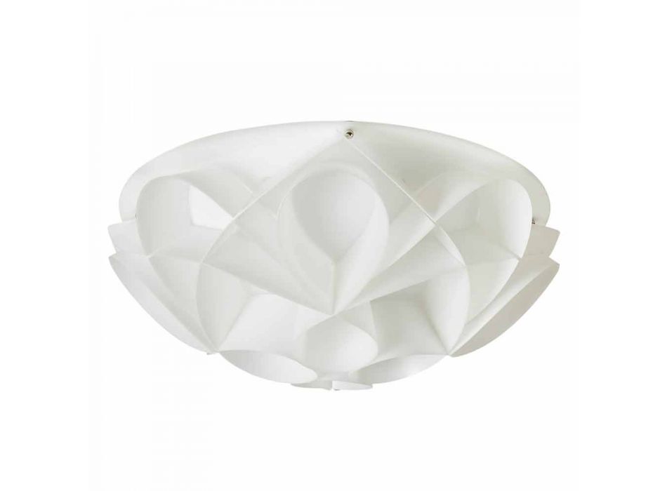 Ceiling lamp 2 lights pearl white modern design, diam.43cm, Lena Viadurini