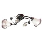 2 Lights Ceiling Lamp in Iron, Glass and Roses with Ceramic Decoration - Siena Viadurini