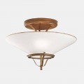 3 Lights Ceiling Lamp in Brass and Cone Murano Glass - Country by Il Fanale