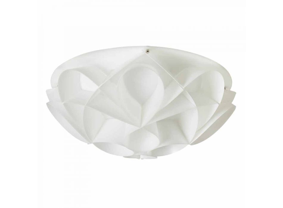 3 lights ceiling lamp made in Italy pearl white, diameter 51 cm, Lena Viadurini