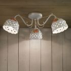 Ceiling Lamp 3 or 5 Lights Handmade Painted Perforated Ceramic - Verona Viadurini