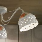 Ceiling Lamp 3 or 5 Lights Handmade Painted Perforated Ceramic - Verona Viadurini