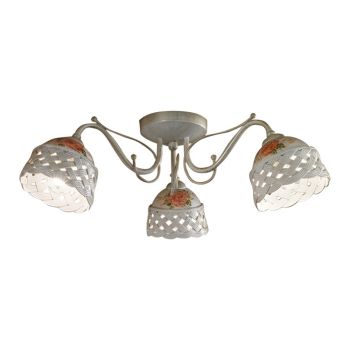 Ceiling Lamp 3 or 5 Lights Handmade Painted Perforated Ceramic - Verona