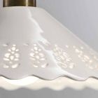 3 Lights Ceiling Lamp in Brass and Perforated Ceramic - Fiordipizzo by Il Fanale Viadurini