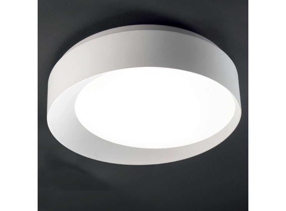 Dimmable LED Ceiling Light in Black or White Painted Metal - Ascania Viadurini