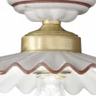 Rustic design ceiling lamp made of ceramic by Ferroluce Viadurini