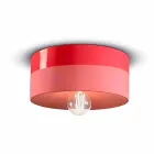 Circular Ceiling Light in Colored Ceramic Made in Italy - Ferroluce Pi Viadurini