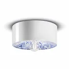 Circular Ceiling Light in Colored Ceramic Made in Italy - Ferroluce Pi Viadurini