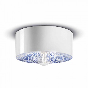 Circular Ceiling Light in Colored Ceramic Made in Italy - Ferroluce Pi