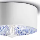 Circular Ceiling Light in Colored Ceramic Made in Italy - Ferroluce Pi Viadurini