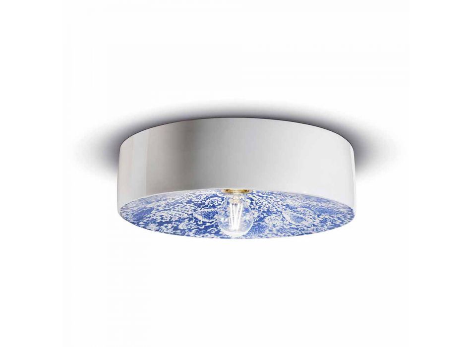 Circular Ceiling Light in Colored Ceramic Made in Italy - Ferroluce Pi